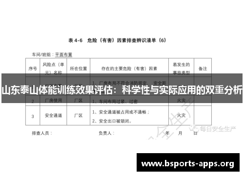 山东泰山体能训练效果评估：科学性与实际应用的双重分析