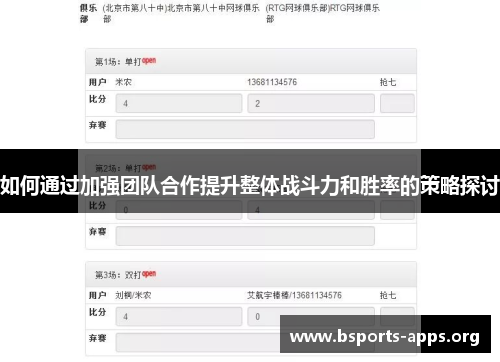 如何通过加强团队合作提升整体战斗力和胜率的策略探讨